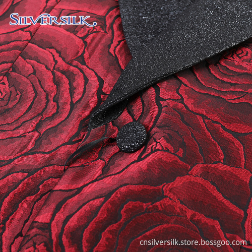 Custom Jacquard Pattern Jackets Shawl Floral Mens Blazers